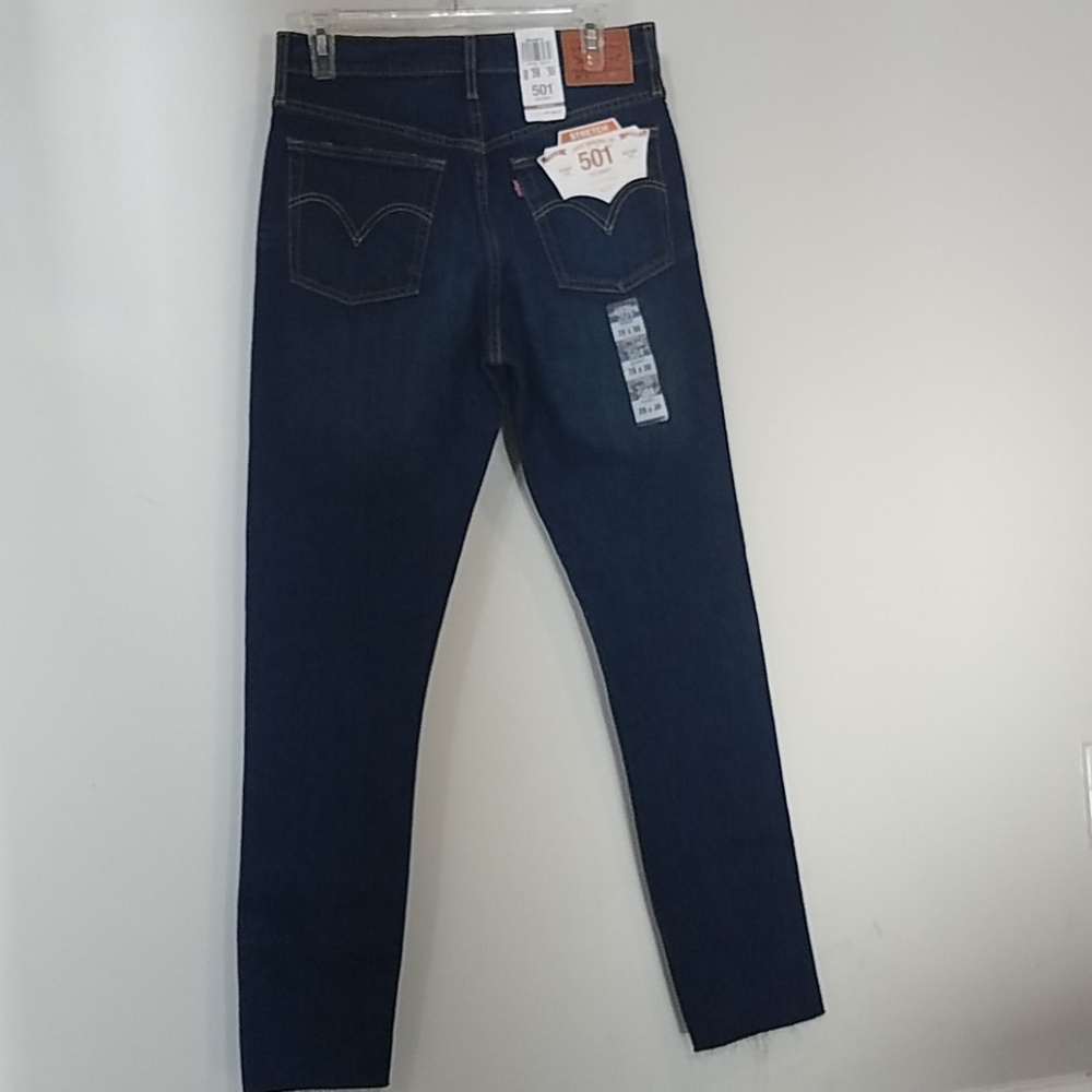Nwt [LEVIS 501] SKINNY Button FLY Raw Hem Jeans - Picture 2 of 5